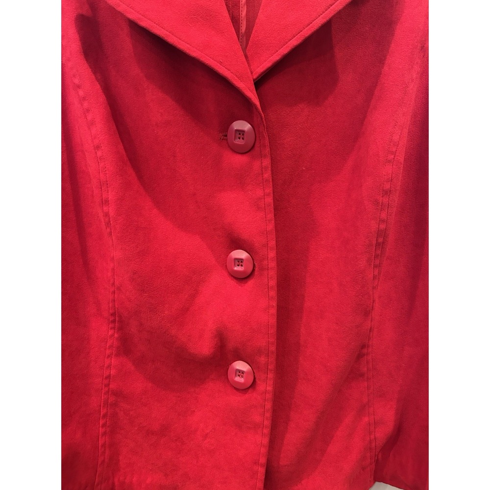 Requirements Women's Long Sleeve 3 Button Blazer, Red Size Large - Picture 2 of 9